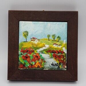 Dipinto A Mano Made In Italy Wooden Creation by Guidi Framed Tile Hand Painted